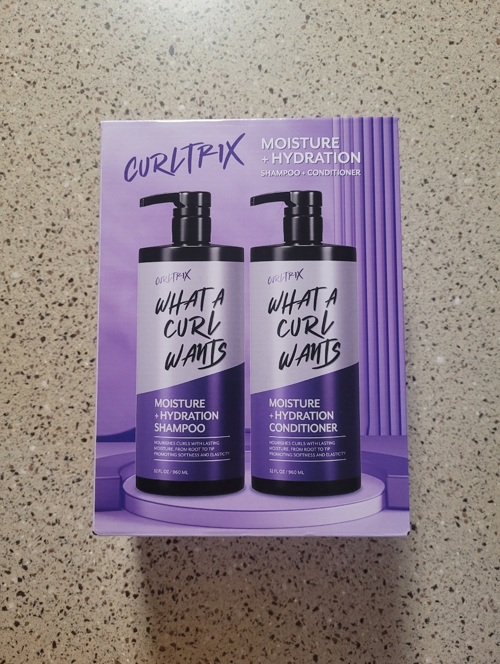 Curltrix What A Curl Wants Moisture + Hydration Shampoo & Conditioner 32 oz Each